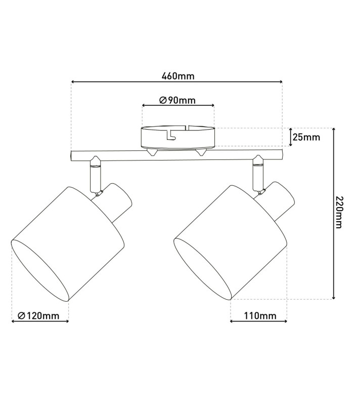 Maron Twin Ceiling Spotlight Brown 2xE14-4