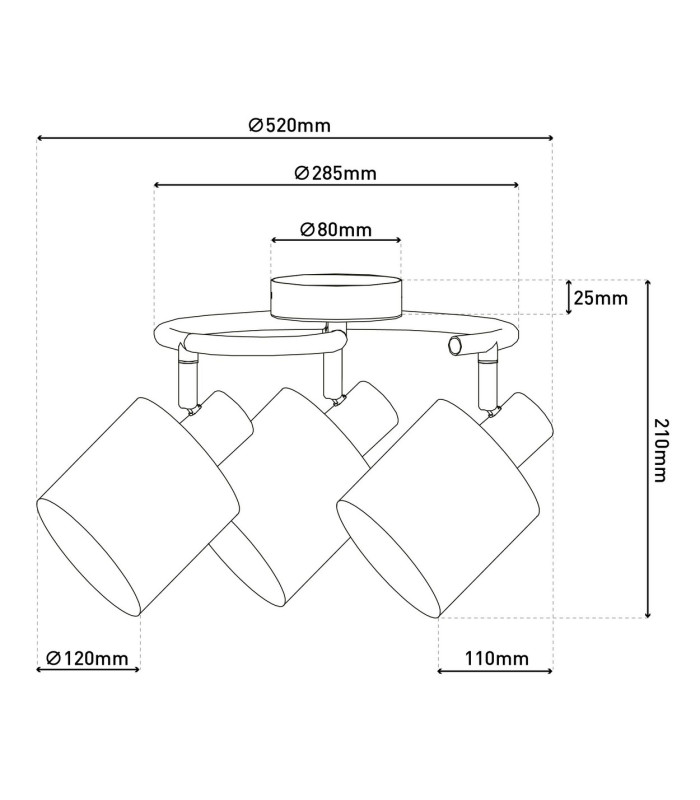 Maron Ceiling Spotlight Clusters Beige 3xE14-3
