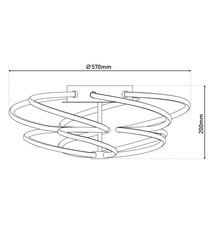 Rizado Dimmable Integrated LED Semi Flush Ceiling Light Steel-Blank 2797K-3