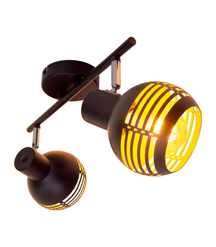 Casco Twin Ceiling Spotlight Black 2xE27-8