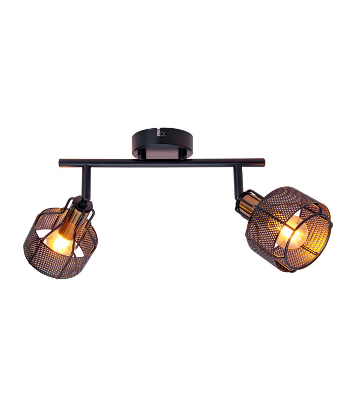 Foro Twin Ceiling Spotlight Black 2xE14-4