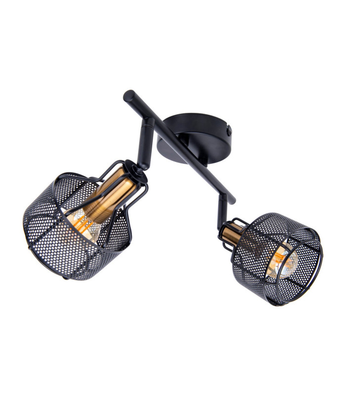 Foro Twin Ceiling Spotlight Black 2xE14-7