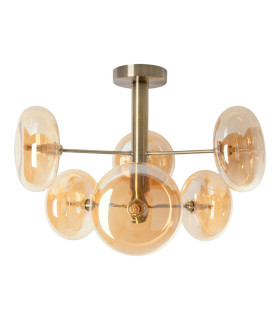 Orion Multi Arm Semi Flush Ceiling Lamp Amber 6xG9-1