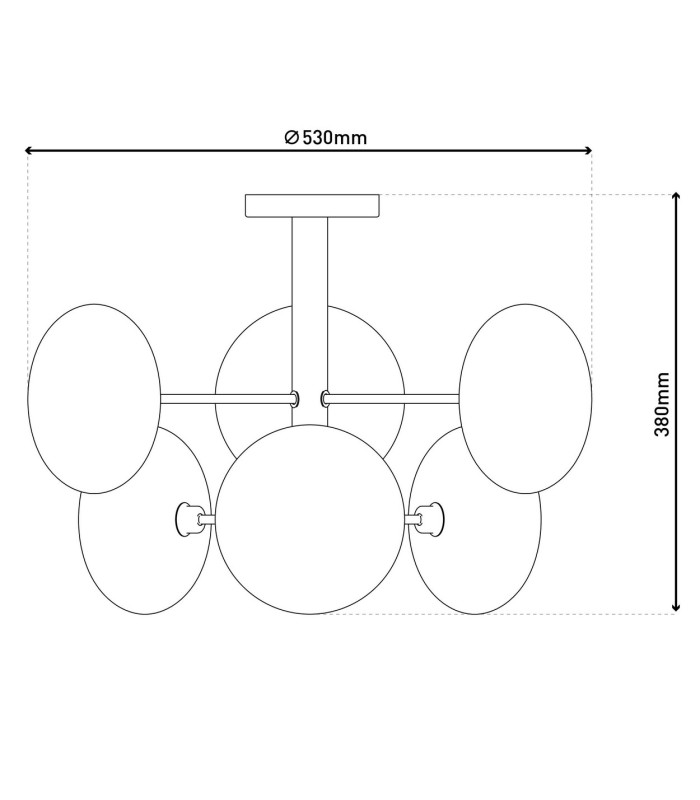 Orion Multi Arm Semi Flush Ceiling Lamp Chrome 6xG9-3