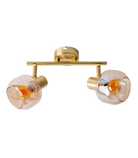 Libby Twin Ceiling Spotlight Brass 2xE14-1