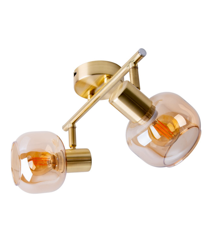 Libby Twin Ceiling Spotlight Brass 2xE14-6