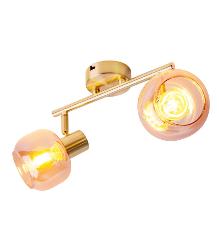 Libby Twin Ceiling Spotlight Brass 2xE14-11