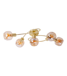 Libby Multi Arm Semi Flush Ceiling Lamp Brass 5xE14-1