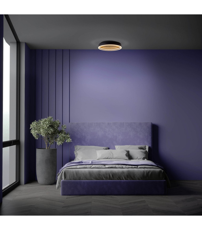 Arany Dimmable Integrated LED Semi Flush Ceiling Light Black 2957K-2