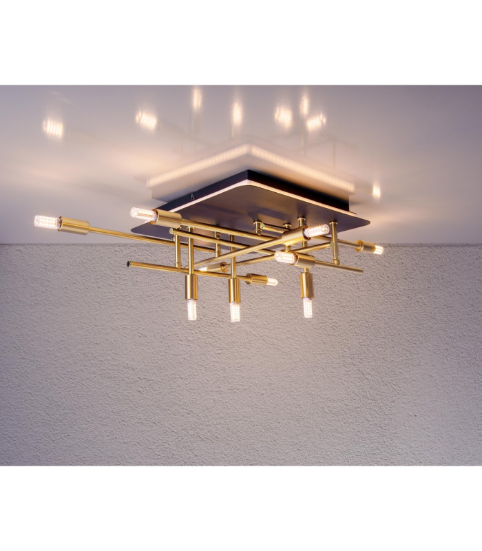 Ancona Semi Flush Ceiling Light Brass 11xG9-2