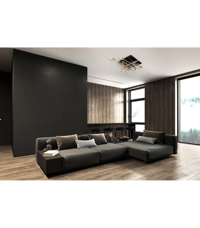 Ancona Semi Flush Ceiling Light Brass 11xG9-3