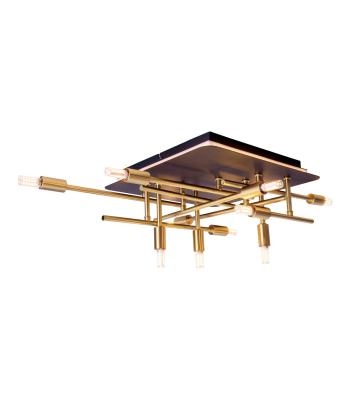 Ancona Semi Flush Ceiling Light Brass 11xG9-11