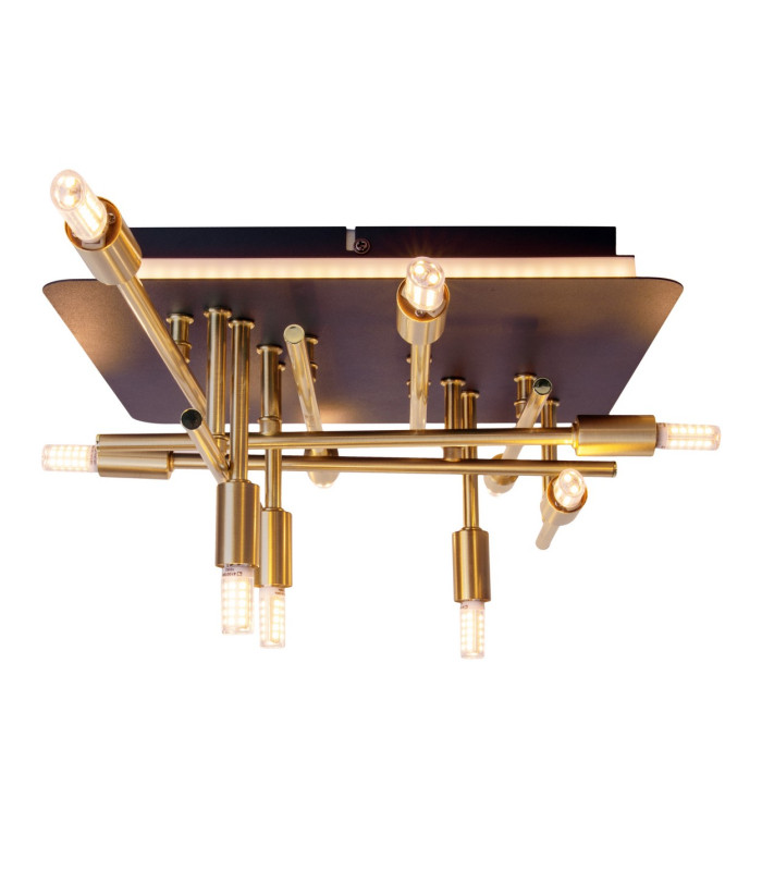 Ancona Semi Flush Ceiling Light Brass 11xG9-13