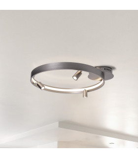Tristan Dimmable Integrated LED Semi Flush Ceiling Light Steel-Blank 3000K-2