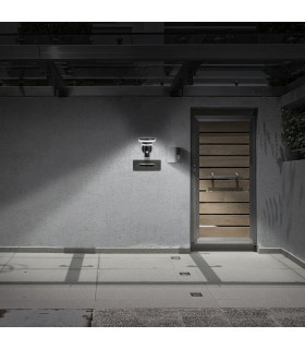 Nora Dimmable LED Solar Outdoor Motion Sensor Wall Lamp Black PIR + Dusk to Dawn Sensor 3000K IP44-2