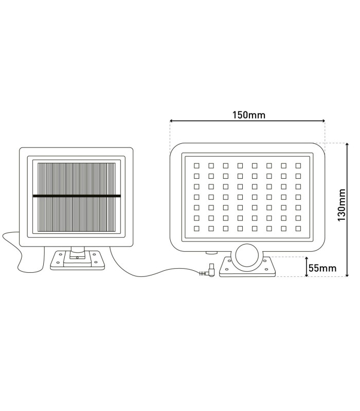 Pepe Solar Outdoor Motion Sensor Wall Lamp Black PIR + Dusk to Dawn Sensor 12000K IP44-3