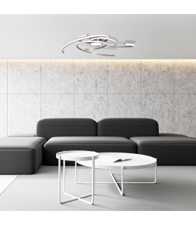 Radon Dimmable Integrated LED Semi Flush Ceiling Light Steel-Blank 2900K-2