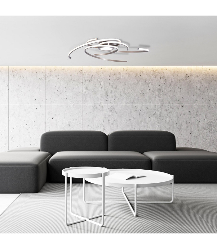 Radon Dimmable Integrated LED Semi Flush Ceiling Light Steel-Blank 2900K-2