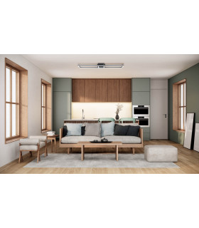 Bantry Dimmable LED CCT Flush Ceiling Light Aluminium 2700-6600K Remote Control Timer Function-2