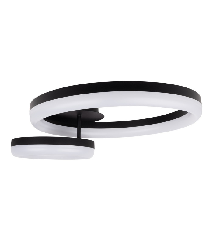 Circulo Dimmable LED Twin Ring Flush Ceiling Light Black 2900K-5