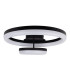 Circulo Dimmable LED Twin Ring Flush Ceiling Light Black 2900K-7