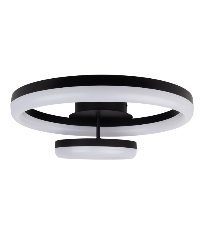 Circulo Dimmable LED Twin Ring Flush Ceiling Light Black 2900K-7
