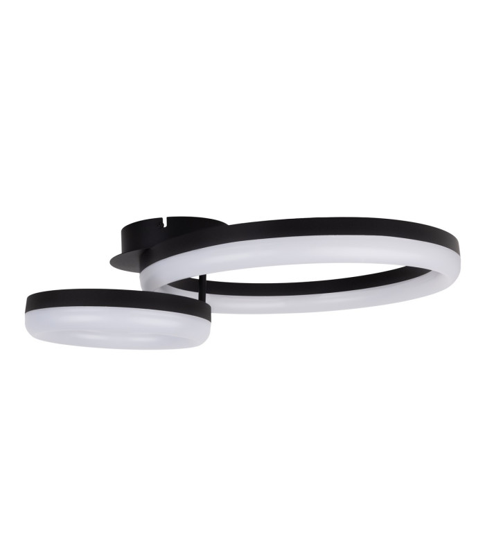 Circulo Dimmable LED Twin Ring Flush Ceiling Light Black 2900K-9