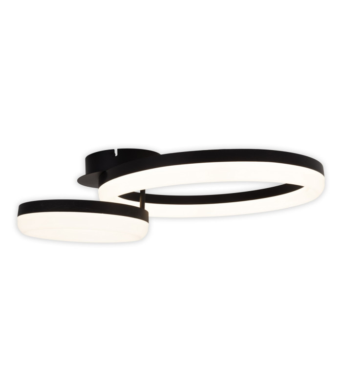 Circulo Dimmable LED Twin Ring Flush Ceiling Light Black 2900K-10