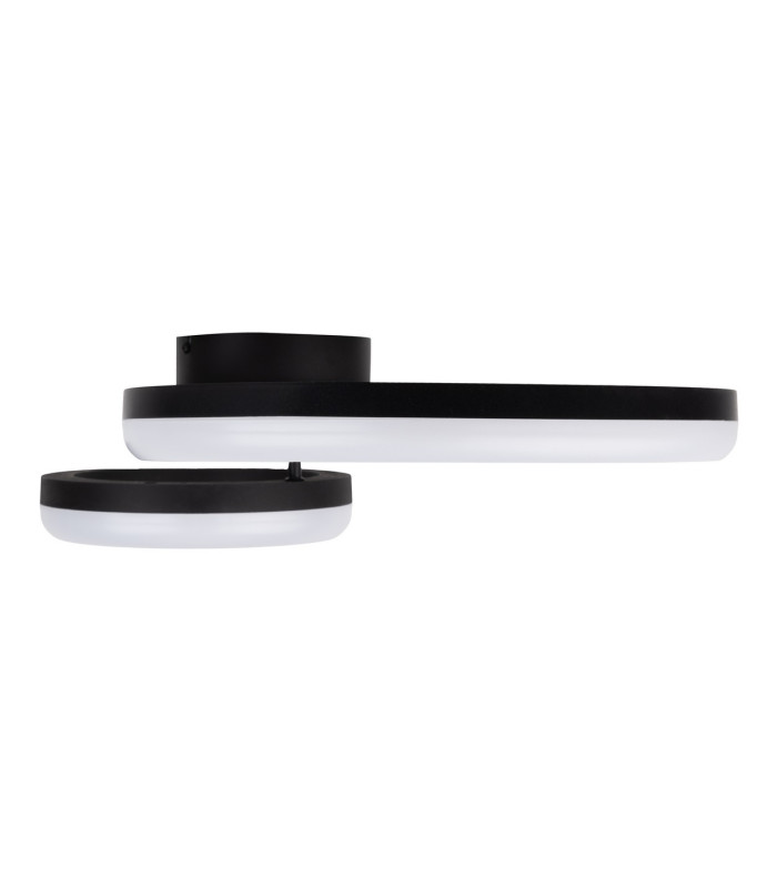 Circulo Dimmable LED Twin Ring Flush Ceiling Light Black 2900K-11