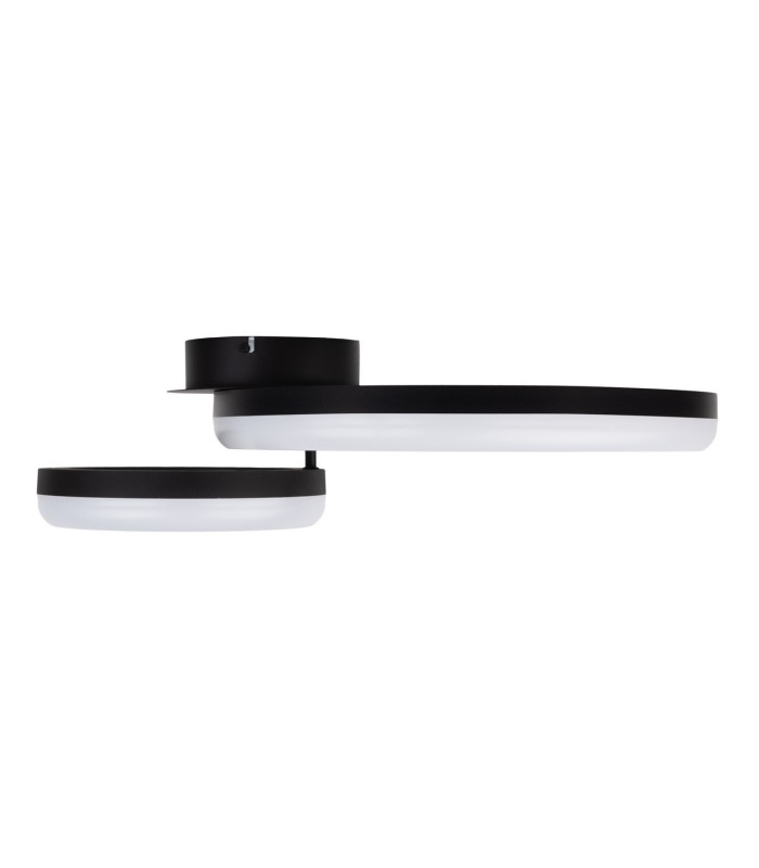 Circulo Dimmable LED Twin Ring Flush Ceiling Light Black 2900K-13