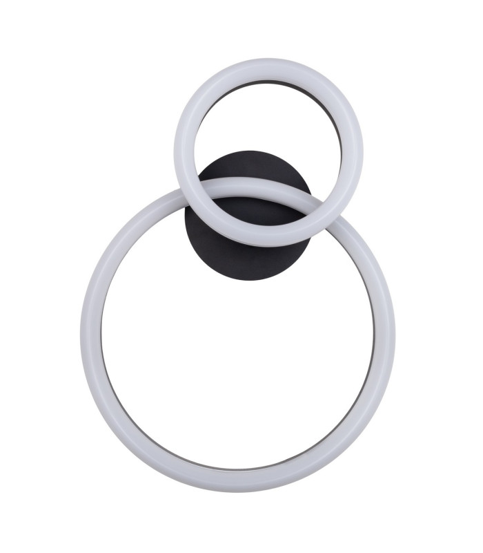 Circulo Dimmable LED Twin Ring Flush Ceiling Light Black 2900K-15