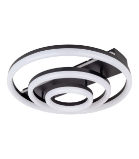 Circulo Dimmable LED Triple Ring Flush Ceiling Light Black 2900-4100K Remote Control-1