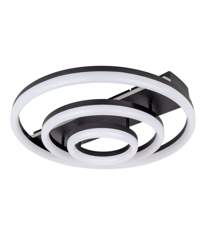 Circulo Dimmable LED Triple Ring Flush Ceiling Light Black 2900-4100K Remote Control-1