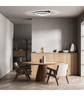 Circulo Dimmable LED Triple Ring Flush Ceiling Light Black 2900-4100K Remote Control-2