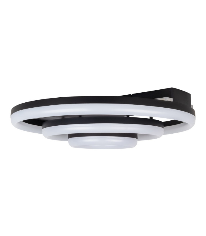 Circulo Dimmable LED Triple Ring Flush Ceiling Light Black 2900-4100K Remote Control-6