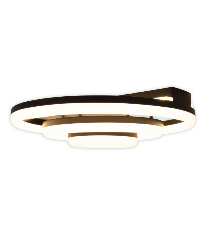 Circulo Dimmable LED Triple Ring Flush Ceiling Light Black 2900-4100K Remote Control-7