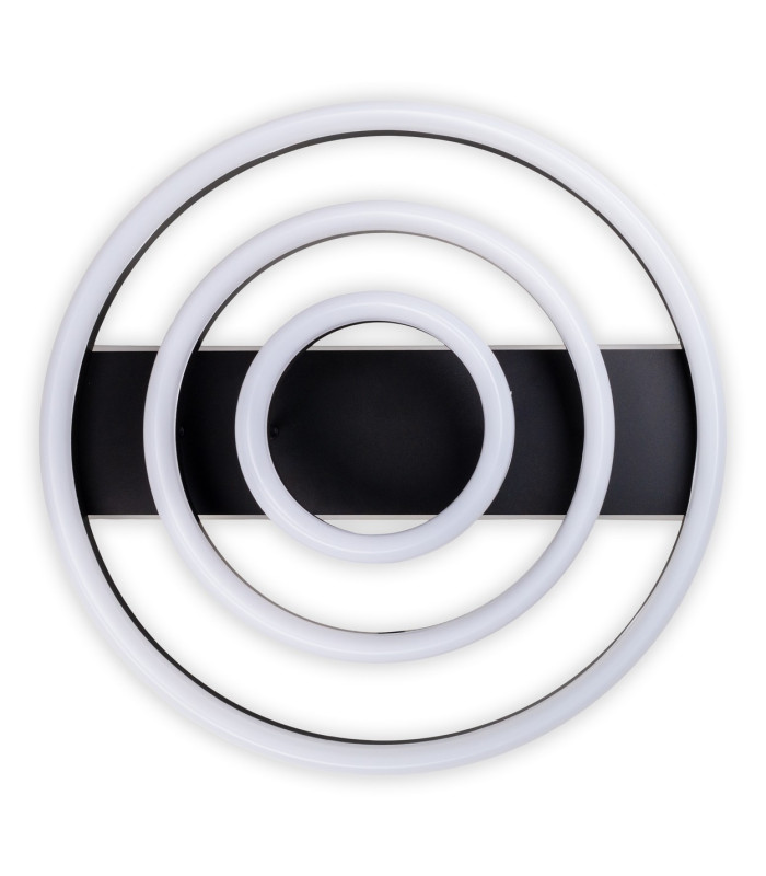 Circulo Dimmable LED Triple Ring Flush Ceiling Light Black 2900-4100K Remote Control-14