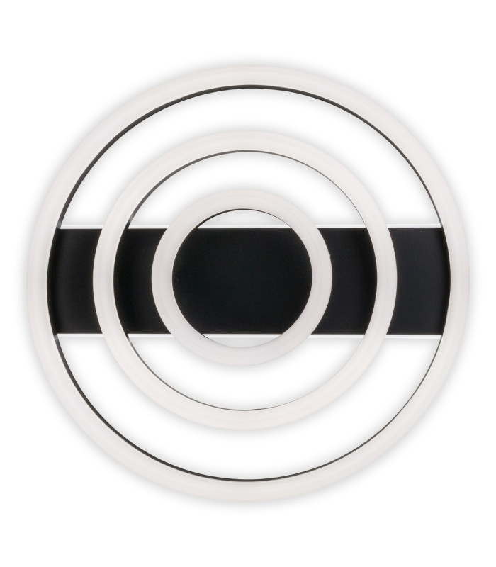 Circulo Dimmable LED Triple Ring Flush Ceiling Light Black 2900-4100K Remote Control-15