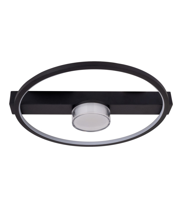 Cimo Dimmable LED Flush Ceiling Light Black 3000K-1