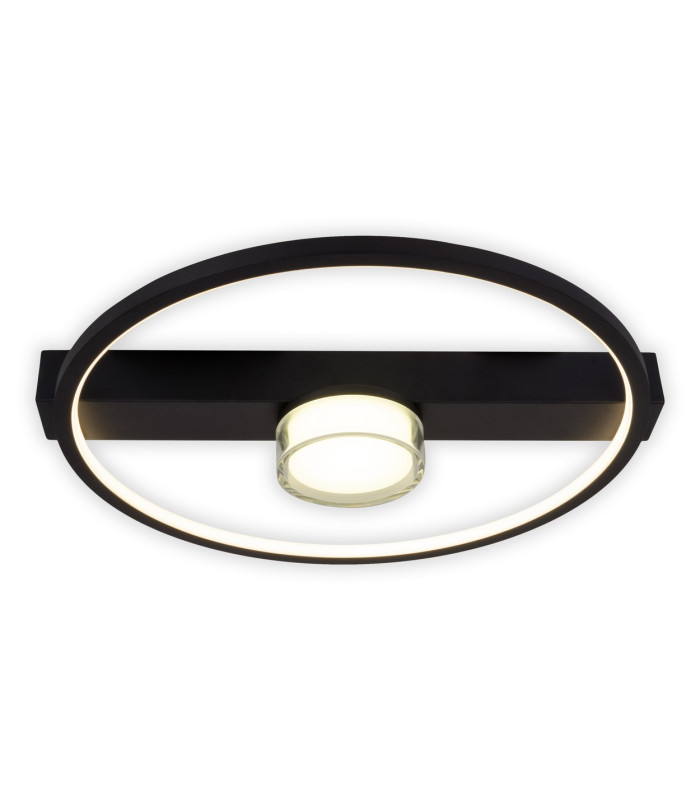 Cimo Dimmable LED Flush Ceiling Light Black 3000K-4