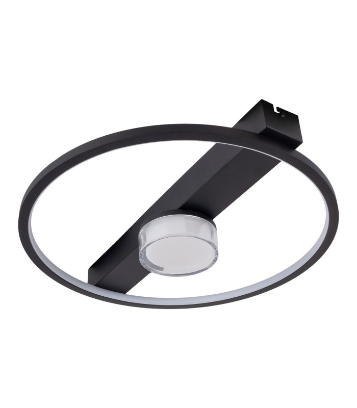 Cimo Dimmable LED Flush Ceiling Light Black 3000K-7