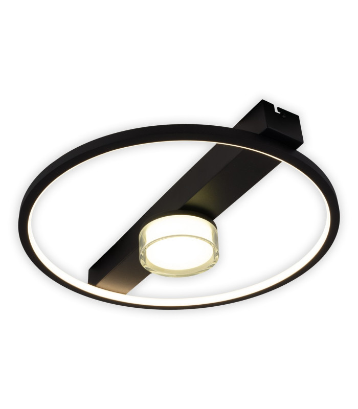 Cimo Dimmable LED Flush Ceiling Light Black 3000K-8