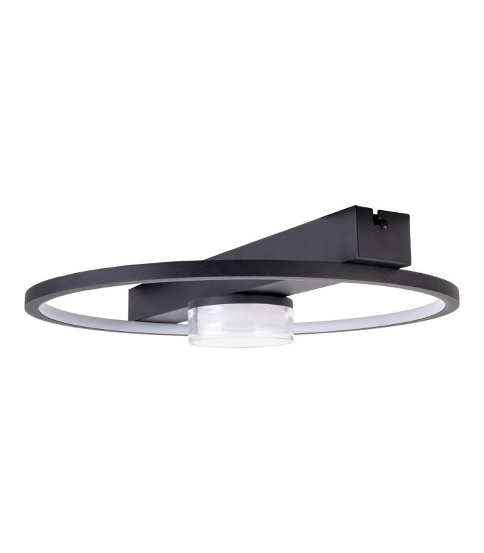 Cimo Dimmable LED Flush Ceiling Light Black 3000K-9