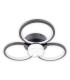 Cimo Dimmable LED Triple Ring Flush Ceiling Light Black 3000K-1