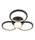 Cimo Dimmable LED Triple Ring Flush Ceiling Light Black 3000K-4