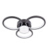 Cimo Dimmable LED Triple Ring Flush Ceiling Light Black 3000K-5