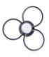 Cimo Dimmable LED Triple Ring Flush Ceiling Light Black 3000K-7