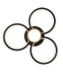 Cimo Dimmable LED Triple Ring Flush Ceiling Light Black 3000K-8