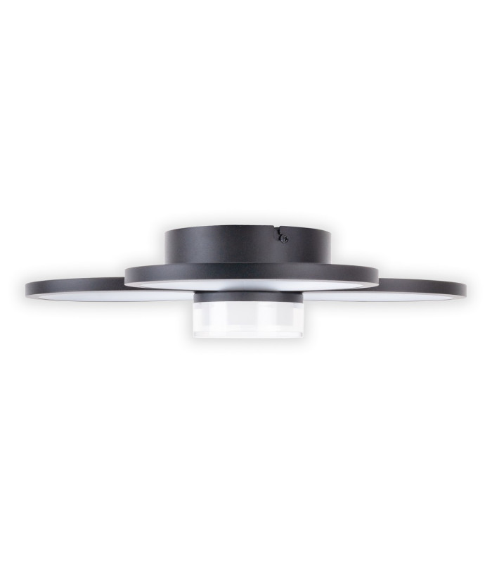 Cimo Dimmable LED Triple Ring Flush Ceiling Light Black 3000K-9
