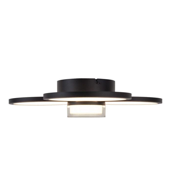 Cimo Dimmable LED Triple Ring Flush Ceiling Light Black 3000K-10